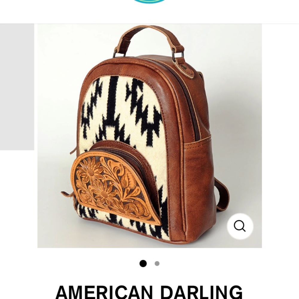 Brown and Black Leather Backpack